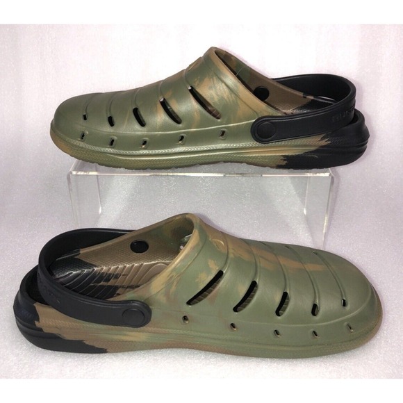 Rugged Shark Men's Green Camo w Black Strap Comfort EVA Clog Sandals Size 10 NEW - Picture 3 of 16